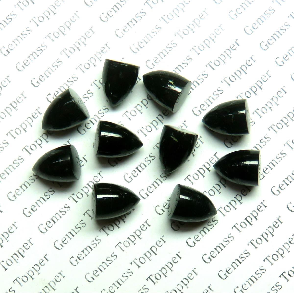 Black Tourmaline 8x10 mm Bullet Cabochon